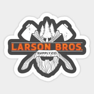 Larson Bros AxeBeard Logo - White Sticker